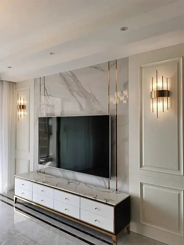 Gold Crystal Wall Lamp Wireless Rechargeable
