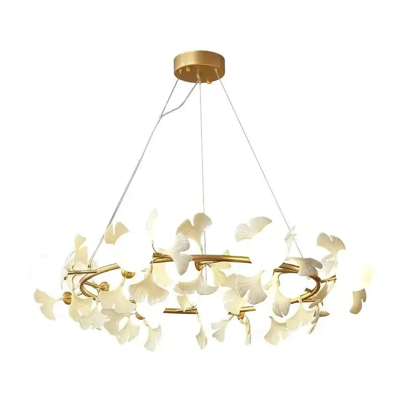 Gold Gingko Branch Chandelier