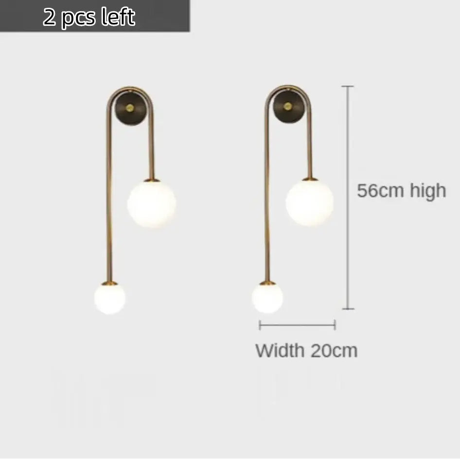 Gold Glass Ball Wall Sconce