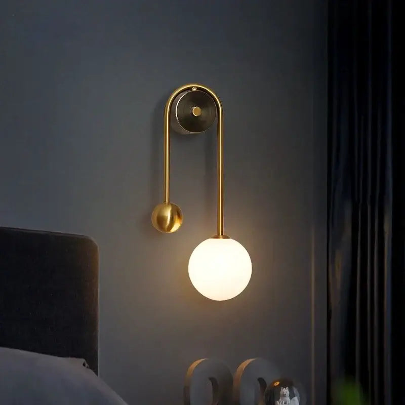 Gold Glass Ball Wall Sconce