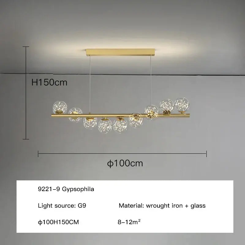 Gold Glass Balls Pendant Light