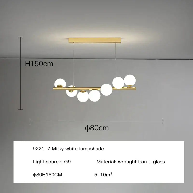 Gold Glass Balls Pendant Light