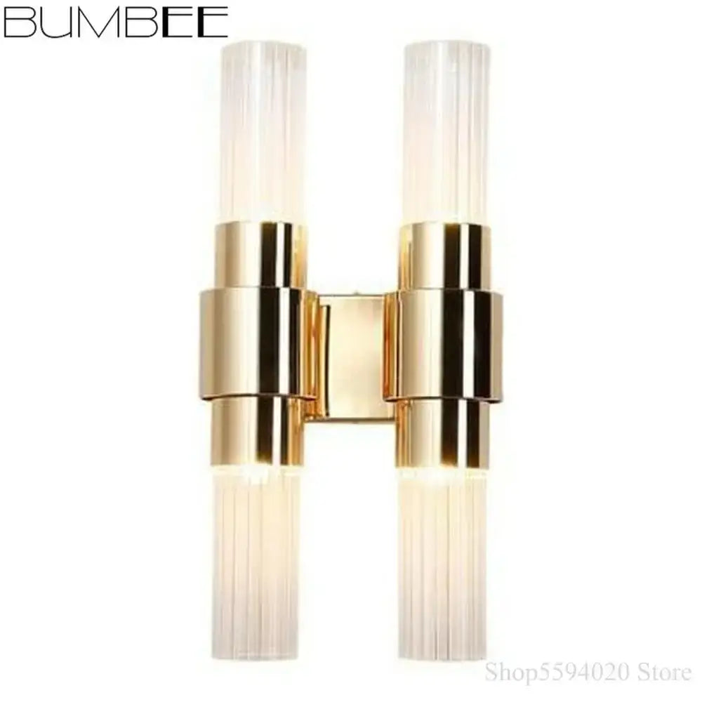 Gold Iron Glass Wall Sconce