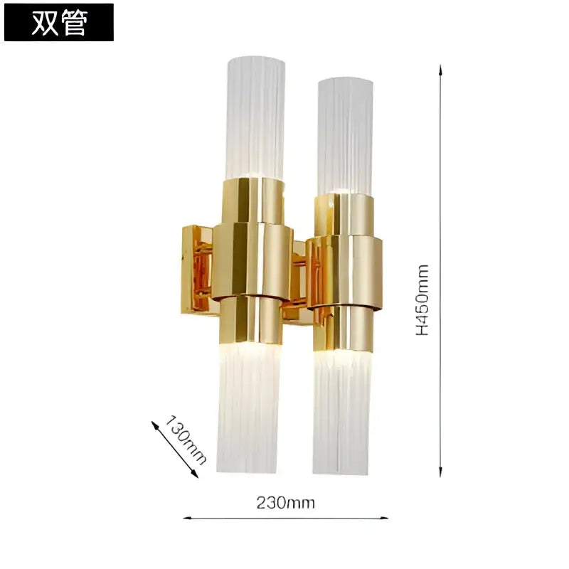 Gold Iron Glass Wall Sconce