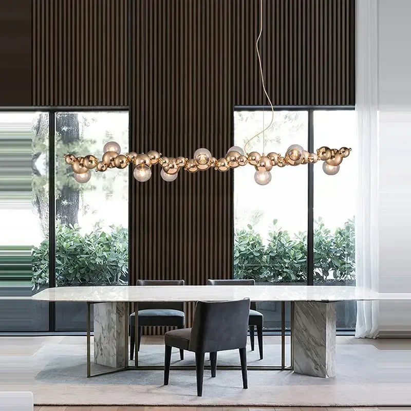 Gold Molecule Chandelier