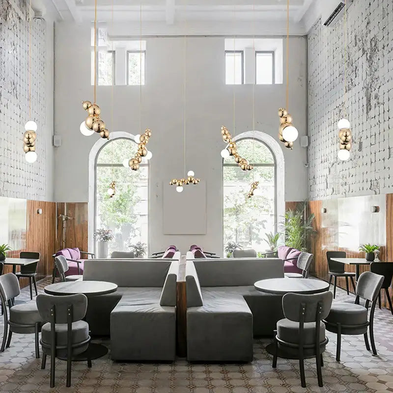 Gold Molecule Chandelier