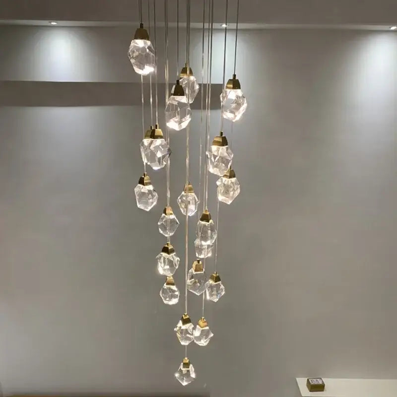 Gold Crystal Ball Chandelier For Living Room