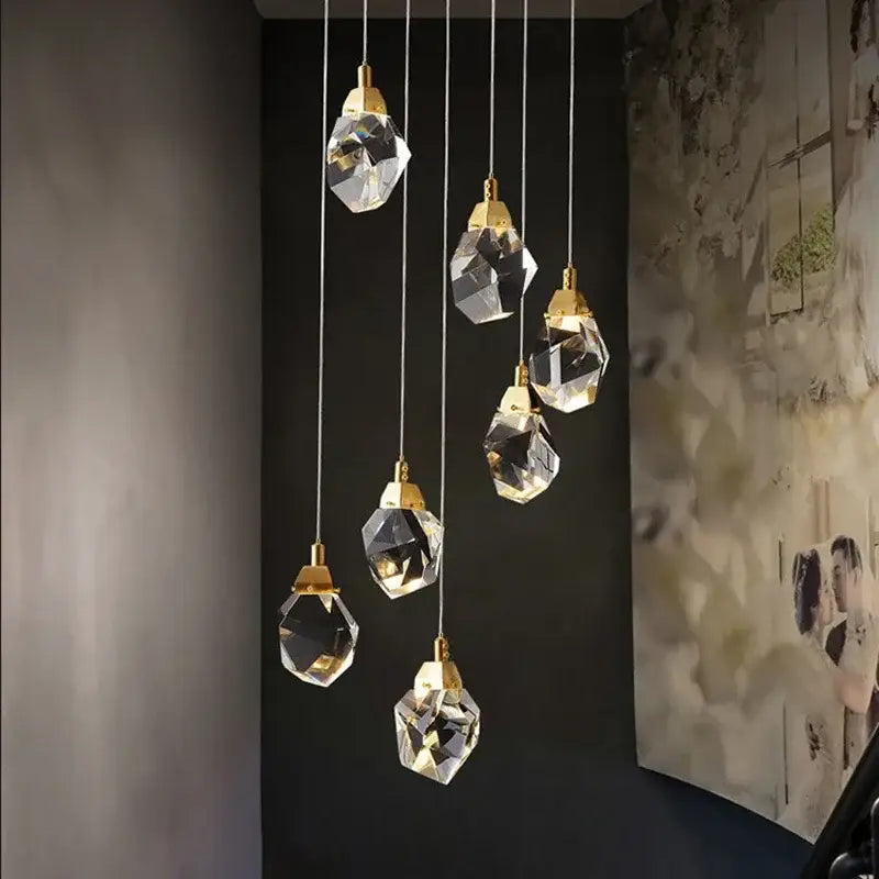 Gold Crystal Ball Chandelier For Living Room