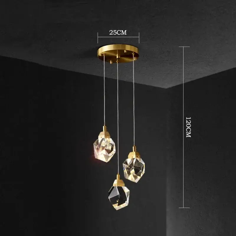 Gold Crystal 60-Light Staircase Chandelier