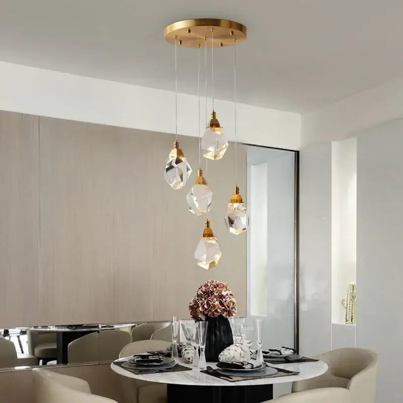Gold Crystal 23-Light Staircase Chandelier