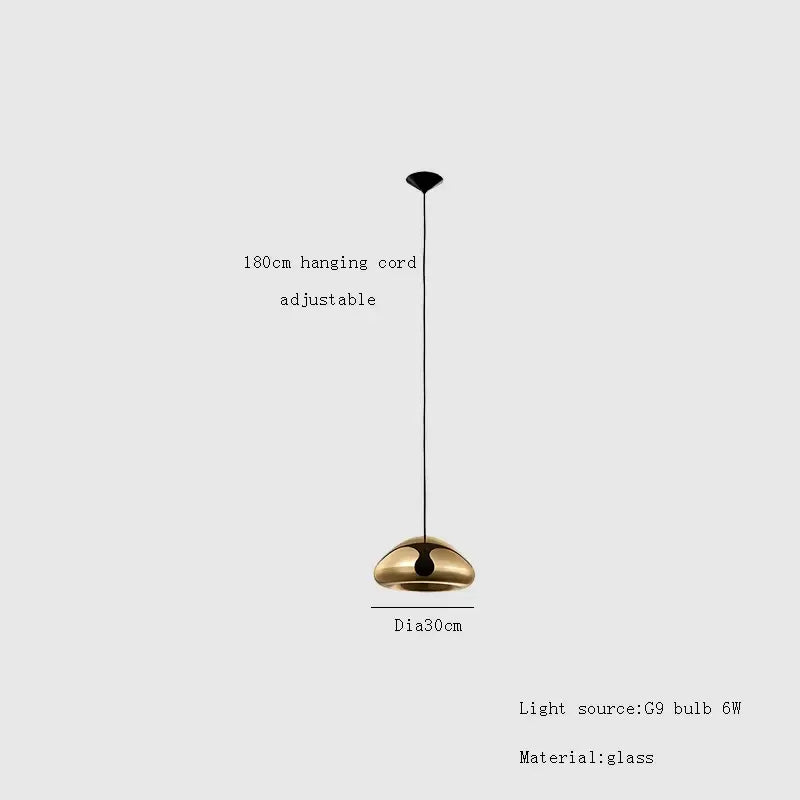 Gold Dome Glass Pendant