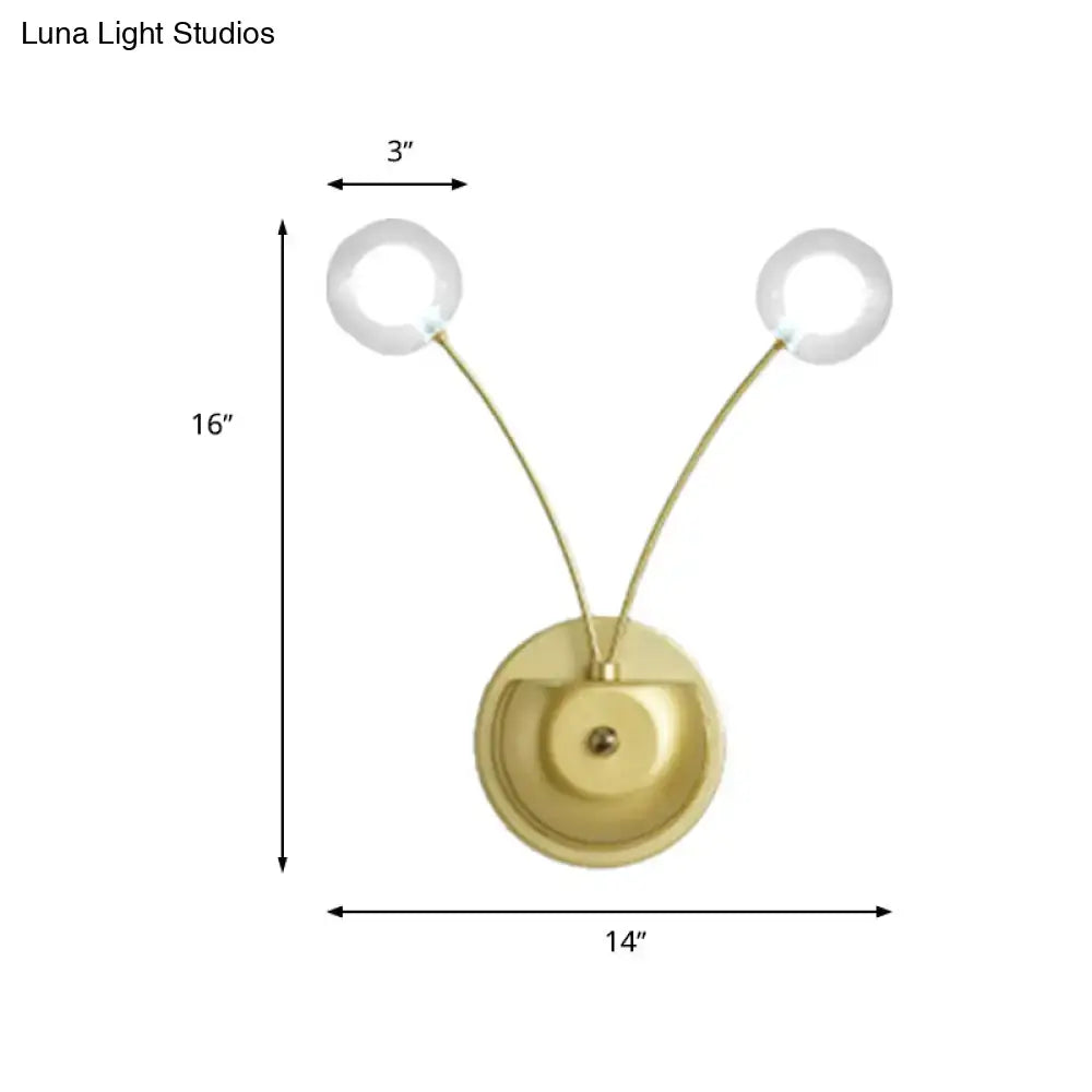 Gold Double Arm Wall Lamp