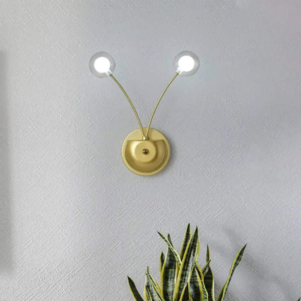 Gold Double Arm Wall Lamp