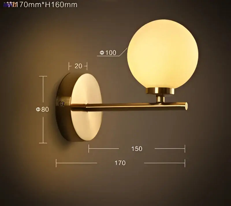 Gold Dual Glass Wall Light