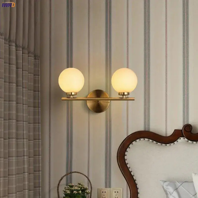 Gold Dual Glass Wall Light