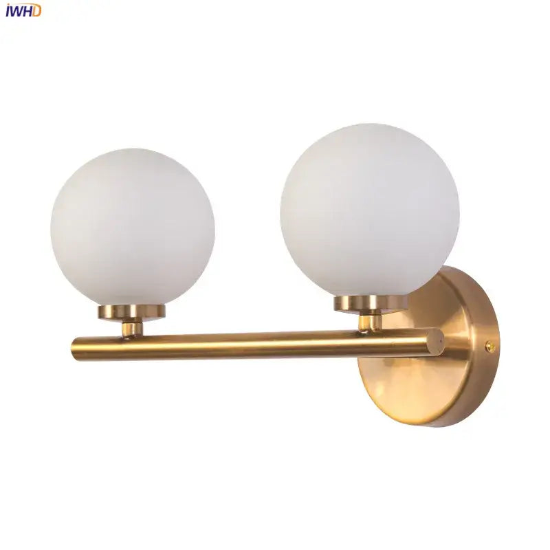 Gold Dual Glass Wall Light