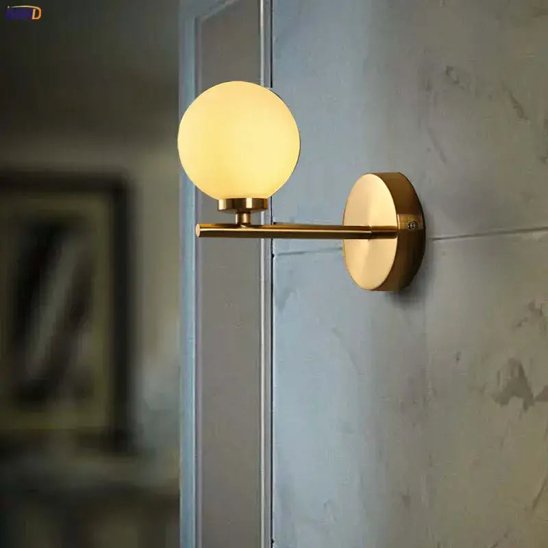 Gold Dual Glass Wall Light