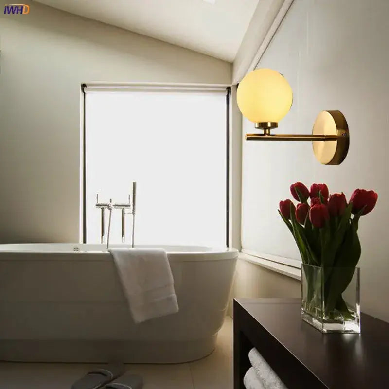 Gold Dual Glass Wall Light