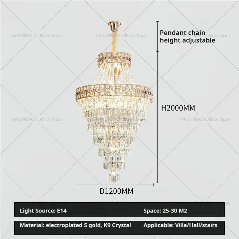 Gold Villa Crystal Chandelier