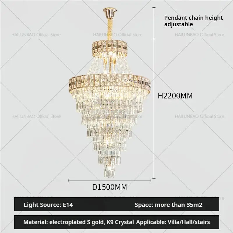 Gold Villa Crystal Chandelier