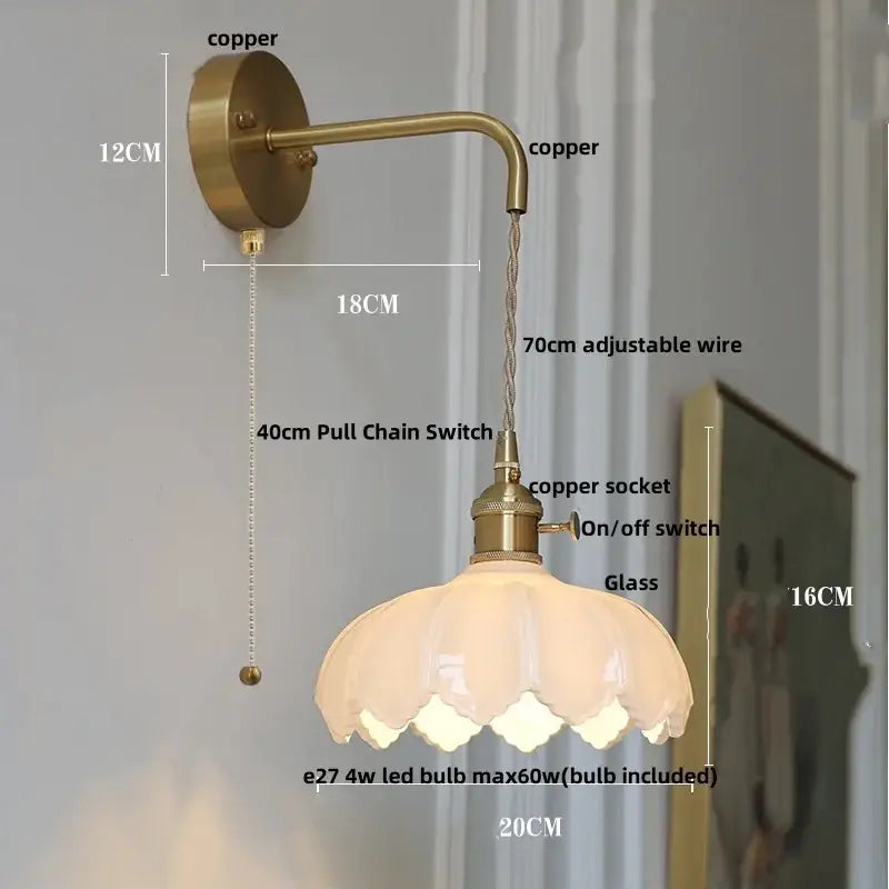 Gold Faceted Glass Wall Lamp