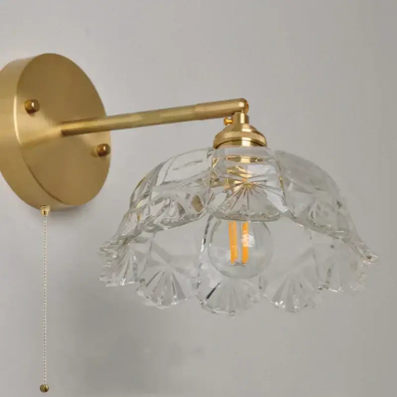Gold Faceted Glass Wall Lamp