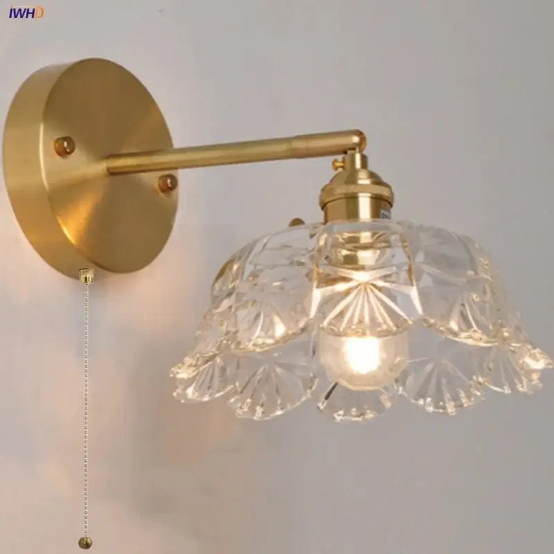 Gold Faceted Glass Wall Lamp