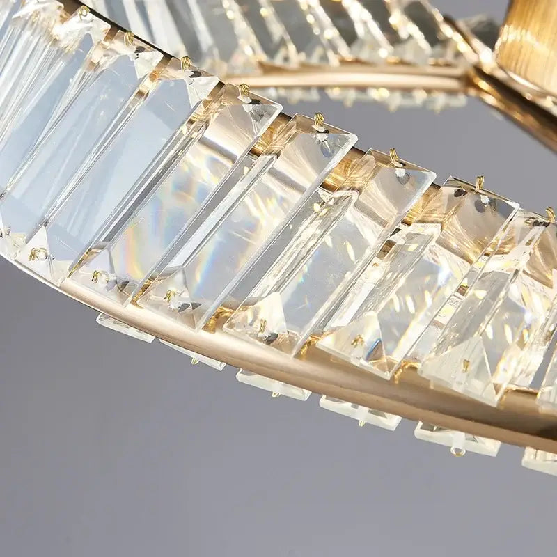 Gold Crystal Rings Ceiling Light