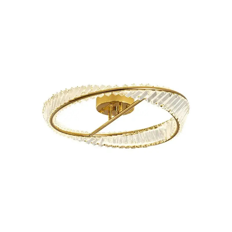 Gold Crystal Rings Ceiling Light