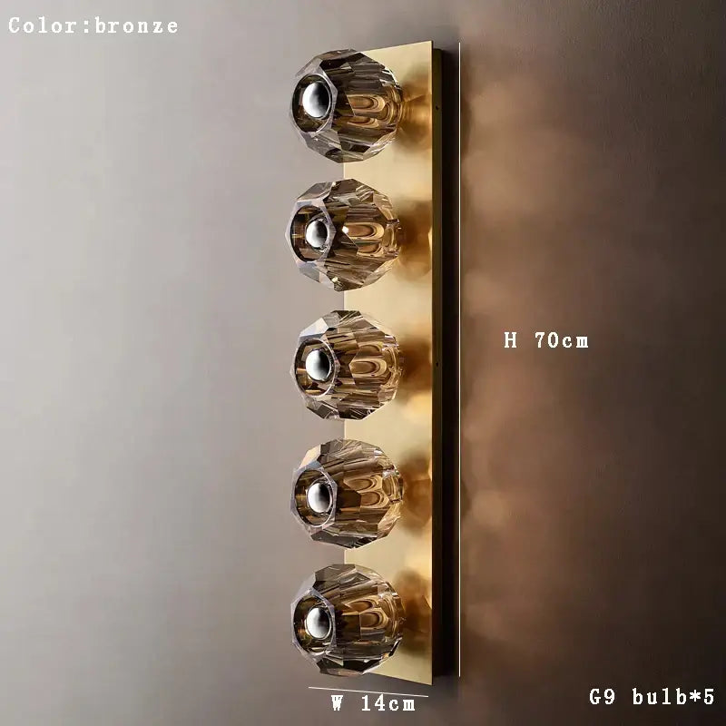 Gold Crystal 5-Light Wall Sconce