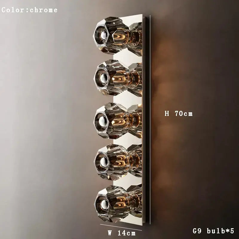 Gold Crystal 5-Light Wall Sconce