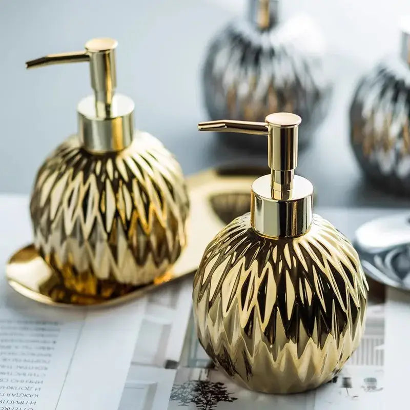 Gold Glass Soap Dispenser