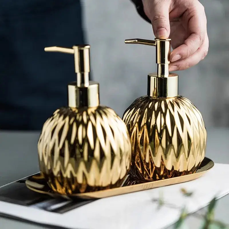 Gold Glass Soap Dispenser