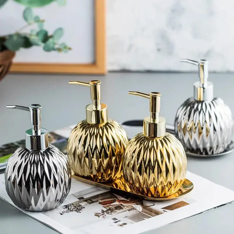 Gold Glass Soap Dispenser