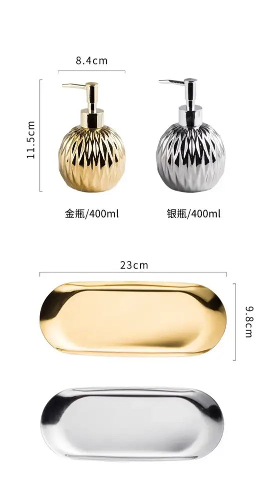 Gold Glass Soap Dispenser