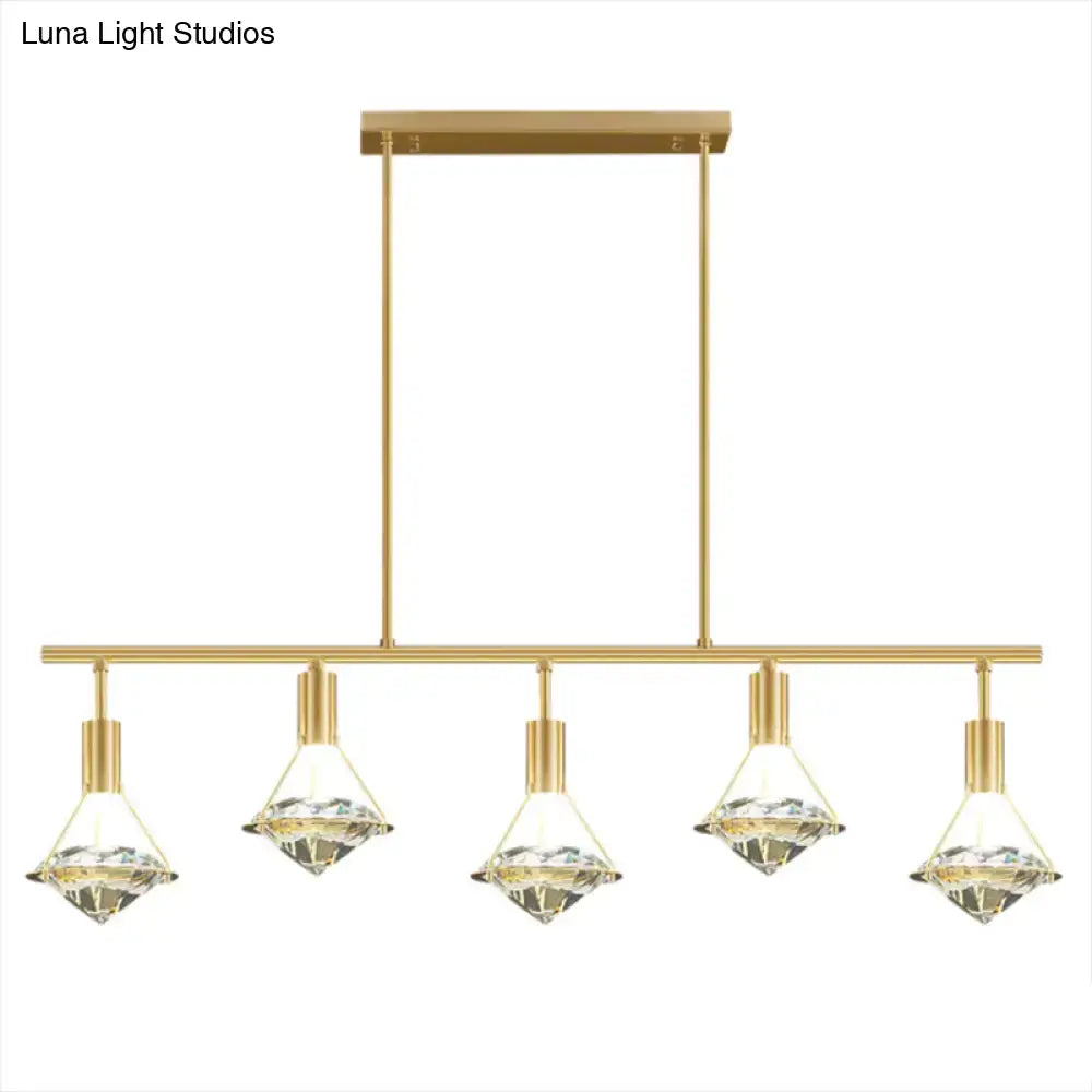 Gold Round Crystal Seven-Light Pendant