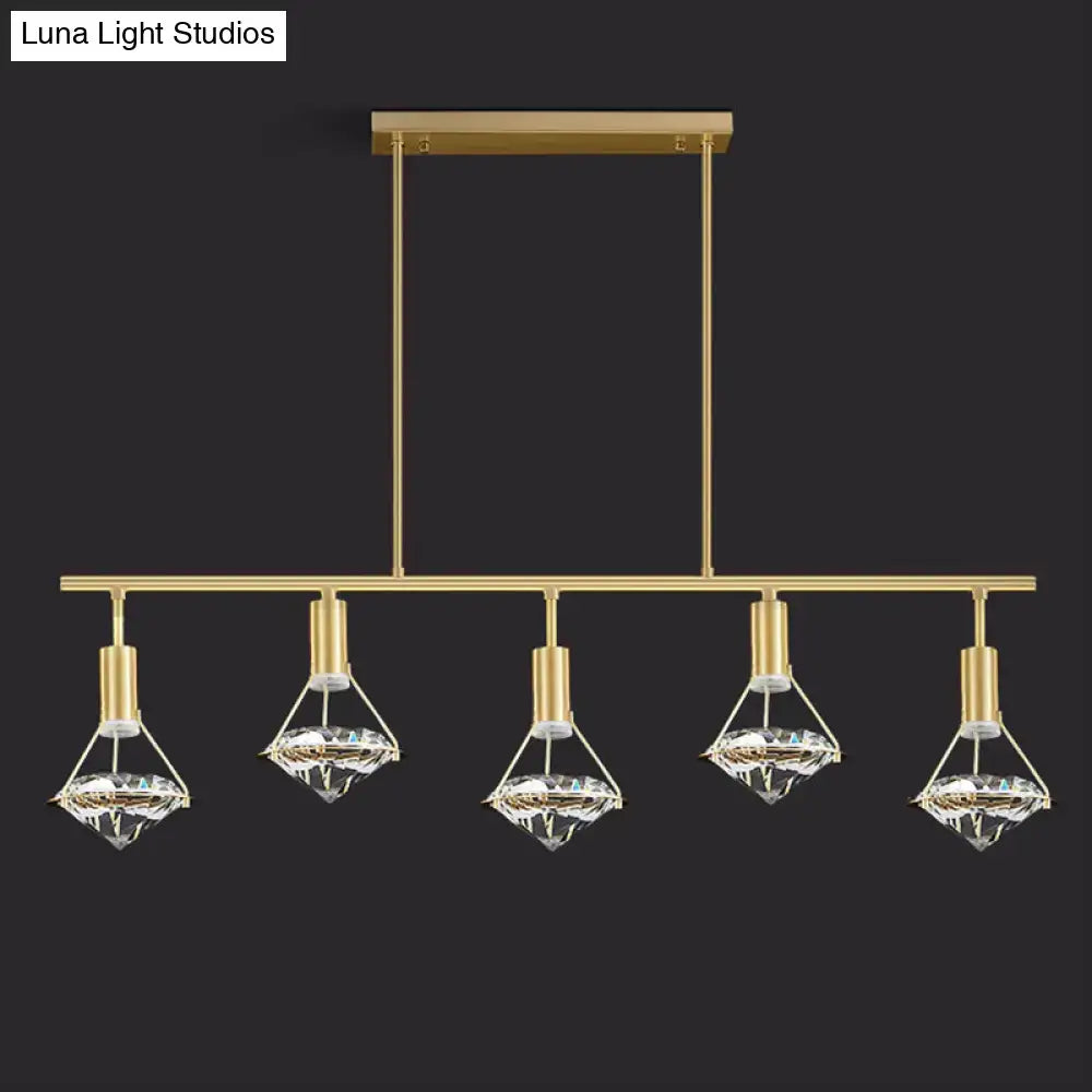 Gold Round Crystal Seven-Light Pendant