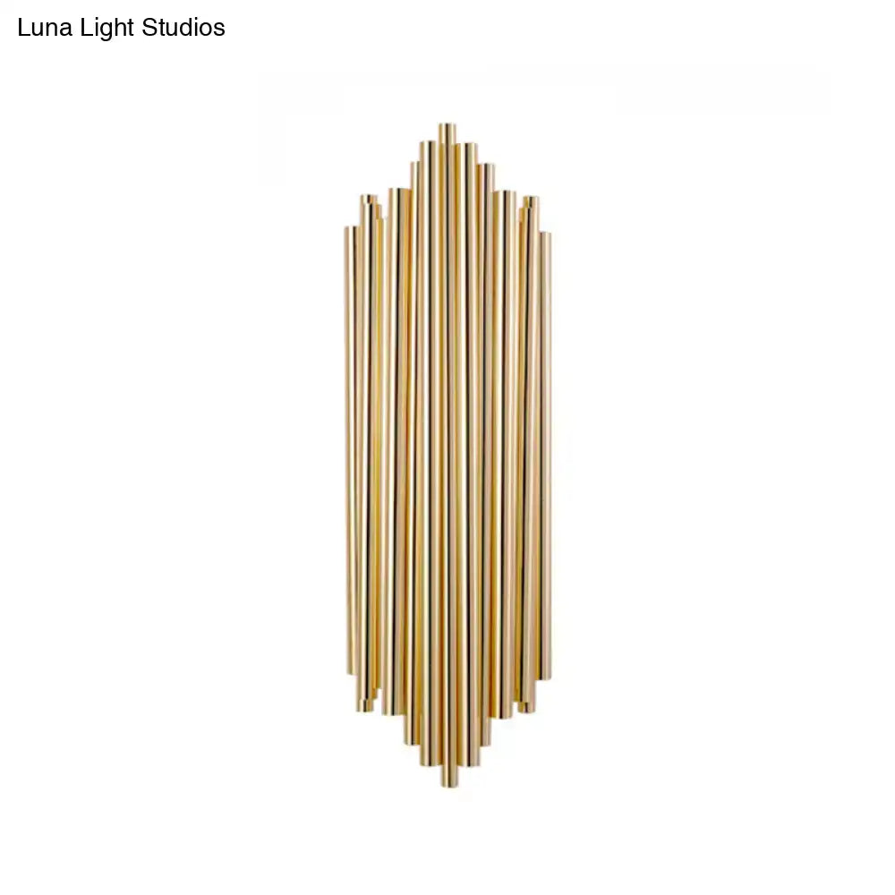 Gold Slim Tube 4-Bulb Wall Lamp