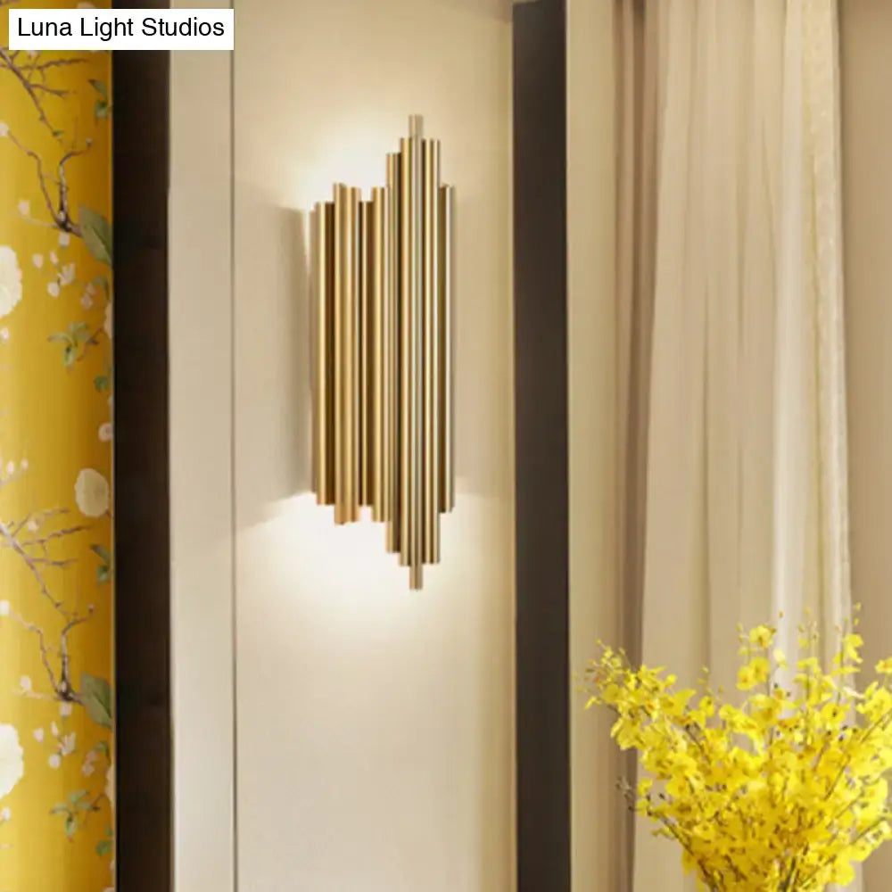 Gold Slim Tube 4-Bulb Wall Lamp