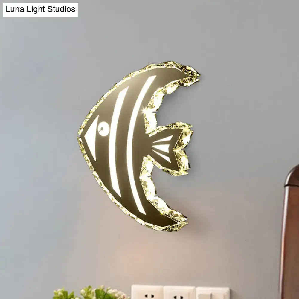 Gold Crystal Fish Sconce