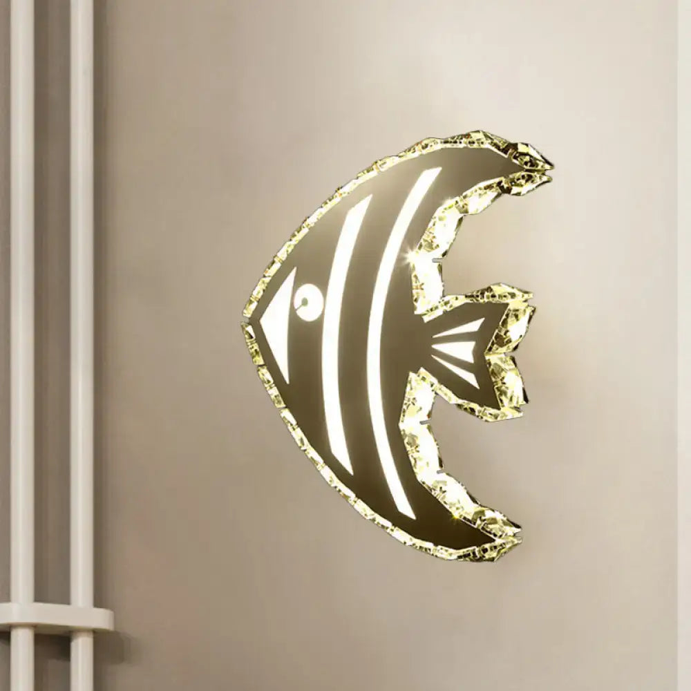 Gold Crystal Fish Sconce