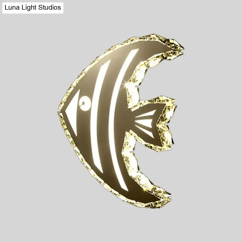 Gold Crystal Fish Sconce