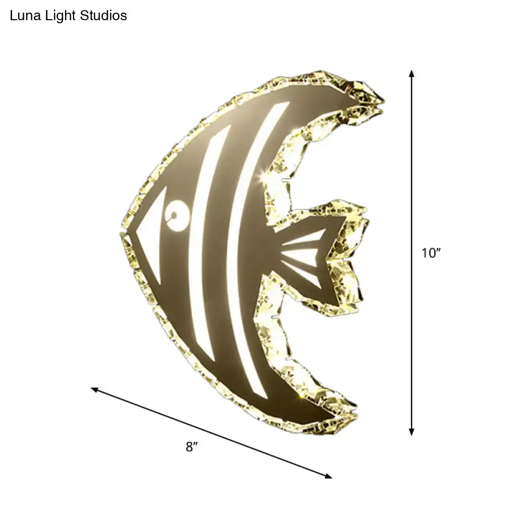 Gold Crystal Fish Sconce