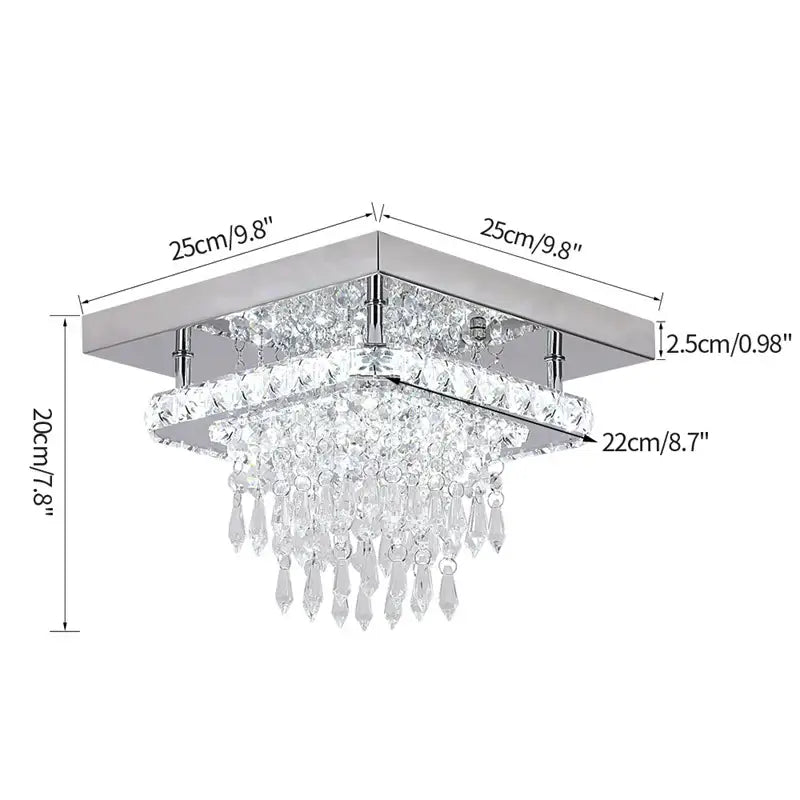 Gold Crystal Ring Remote Chandelier