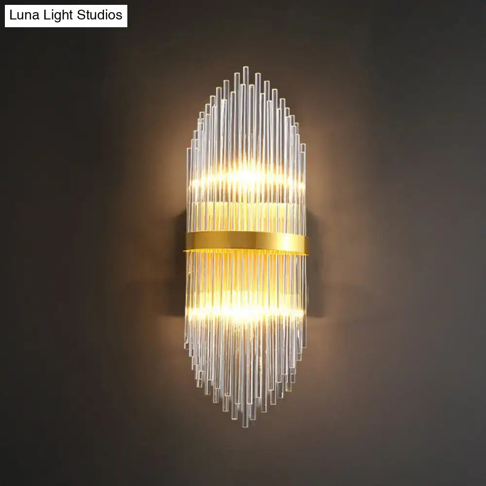 Gold Flute Crystal Sconce