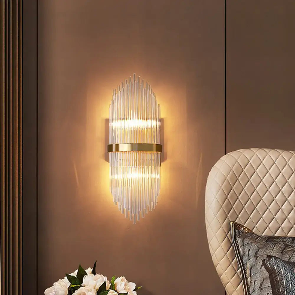 Gold Flute Crystal Sconce