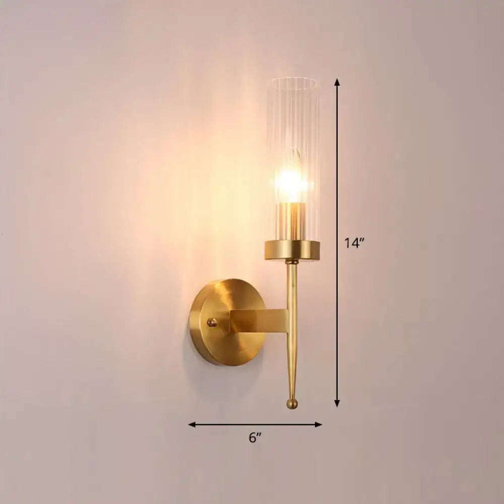 Gold Glass Cylinder Lamp