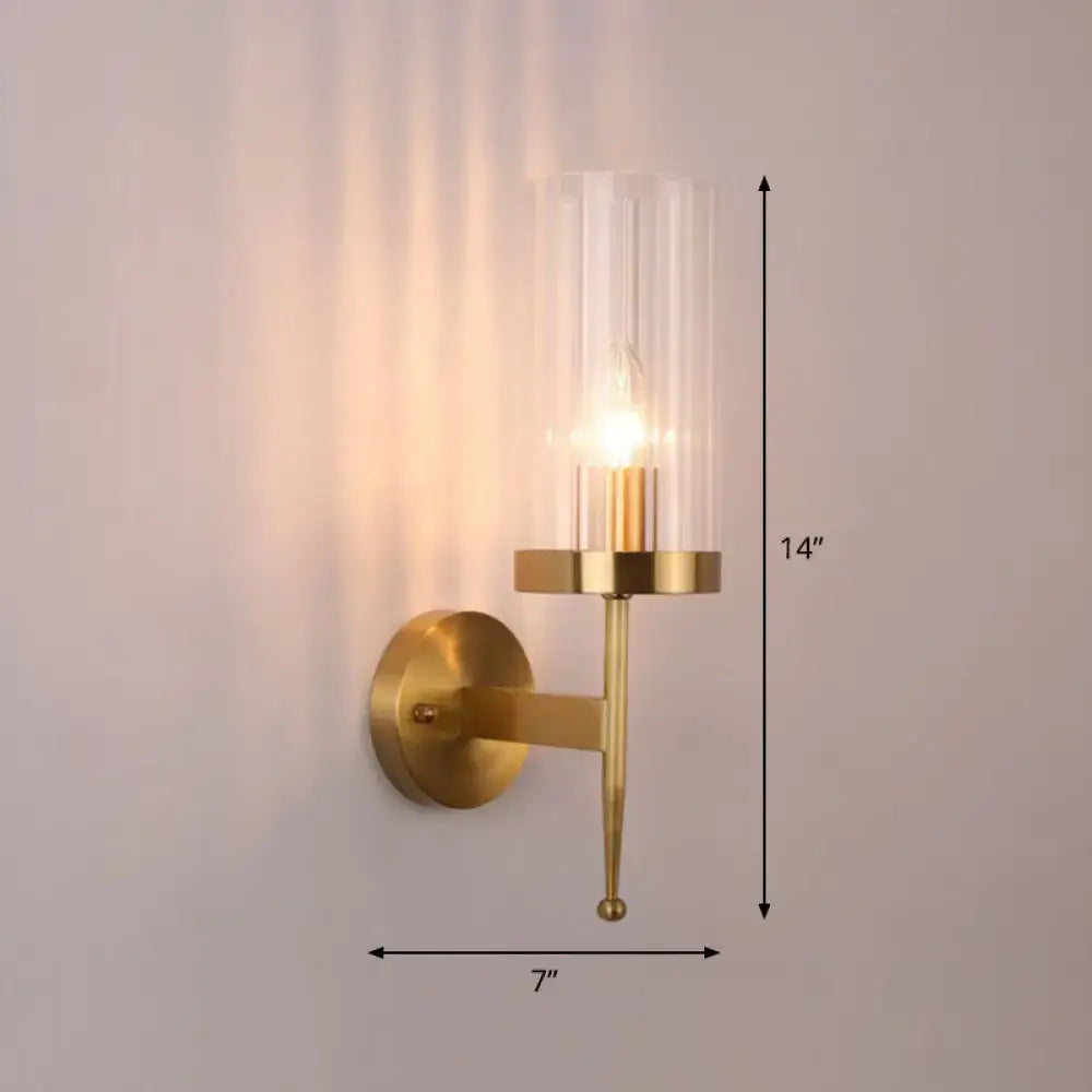 Gold Glass Cylinder Lamp