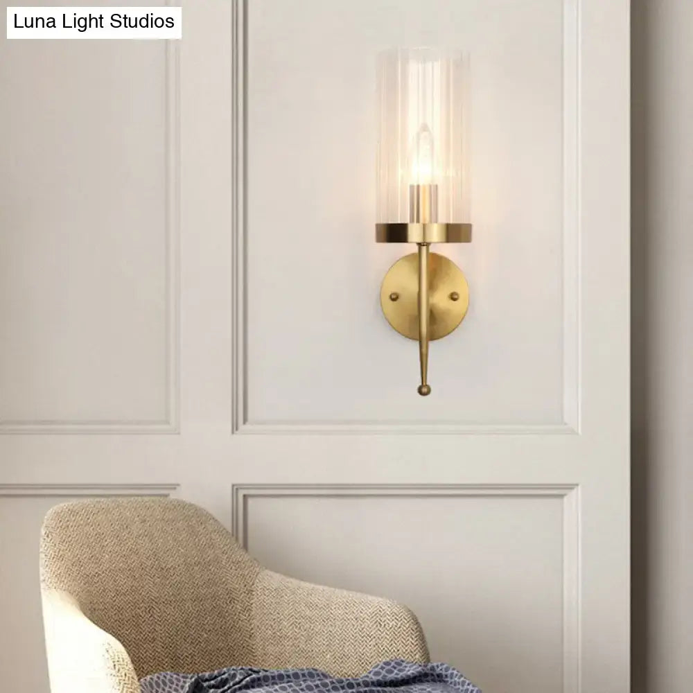 Gold Glass Cylinder Lamp