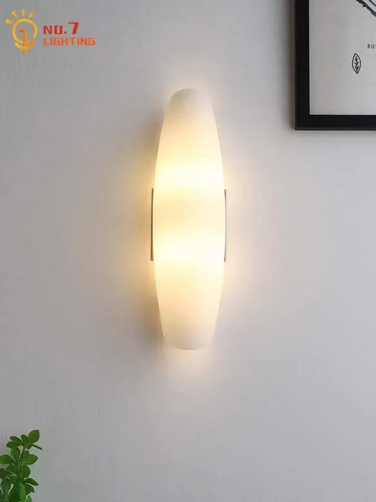Gold Frosted Glass Wall Lamp in Large or Small